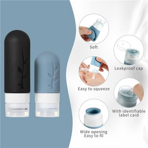 18pack Travel Bottles for Toiletries TSA Approved Silicone Travel size Container - Picture 4 of 7